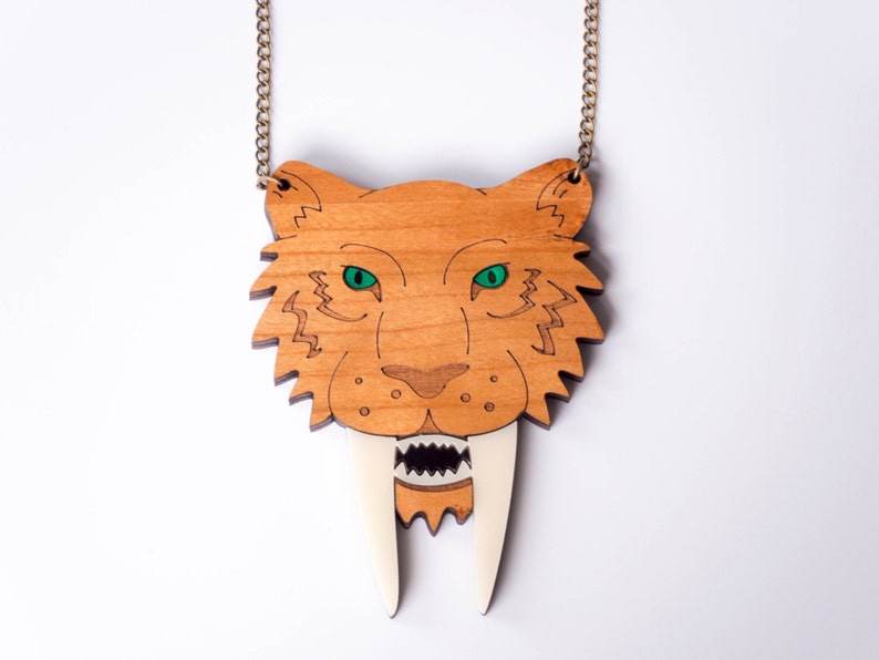 Sabre tooth tiger statement necklace image 1