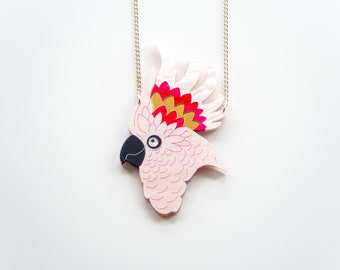 Major Mitchell cockatoo necklace. RTS.