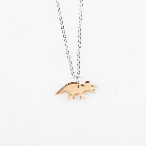 Triceratops dinosaur tiny charm necklace image 2