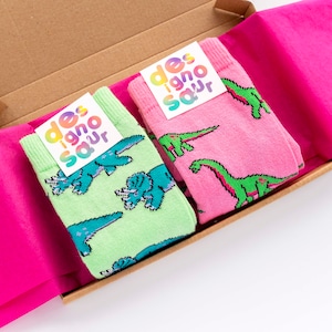 Two pairs of socks - dinosaur socks