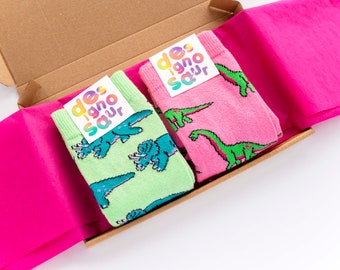 Two pairs of socks - dinosaur socks