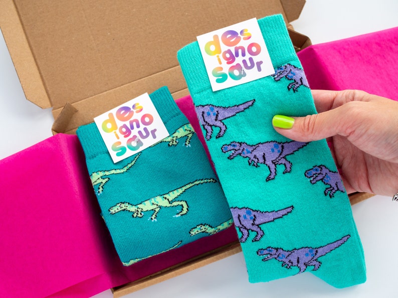 Two pairs of socks dinosaur socks image 1