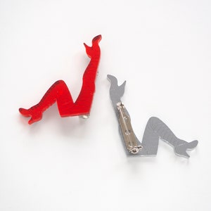 Can Can dance legs brooch Mirror Red