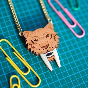 MINI Sabre tooth tiger necklace