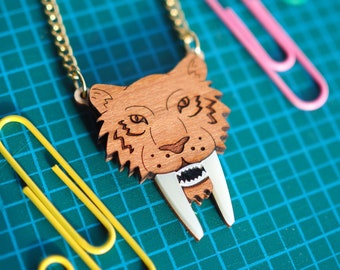 MINI Sabre tooth tiger necklace