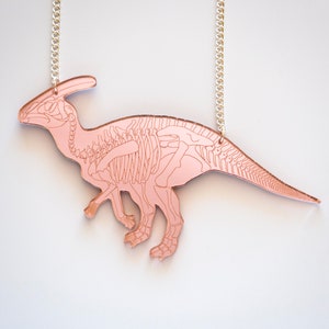 Parasaurolophus dinosaur bones necklace