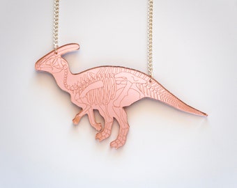 Parasaurolophus dinosaur bones necklace