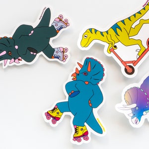 Parasaurolophus driving a speed boat vinyl sticker pack of 3 image 9