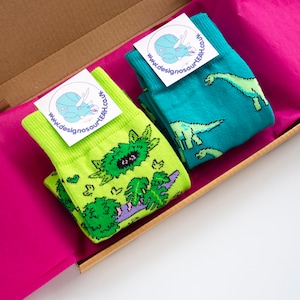 Two pairs of socks dinosaur socks image 4