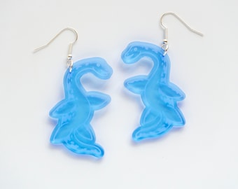 Plesiosaur dinosaur dangly earrings