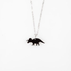 Triceratops dinosaur tiny charm necklace image 3