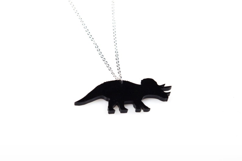 Triceratops dinosaur medium pendant necklace image 3