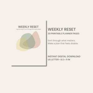 Weekly Reset Planner Printable: Executive Function & Life Organization Planner