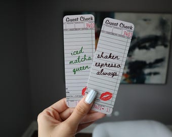 Retro Diner Guest Check Bookmark | Coffee Lover Bookish Gift (Write-On)