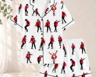 Michael Jackson Thriller Pajama Set: Retro Dance Loungewear