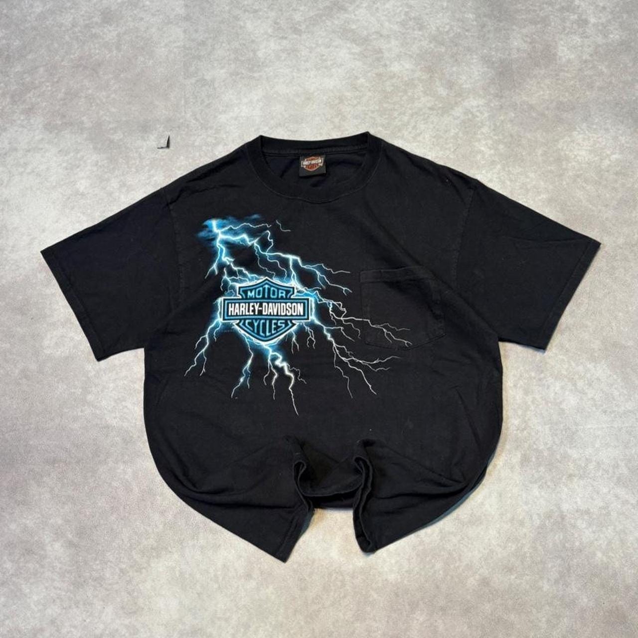 Harley Davidson Tshirt Lightning - Etsy