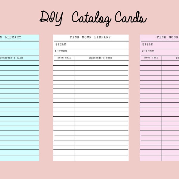 Blank Card Catalog Cards Etsy