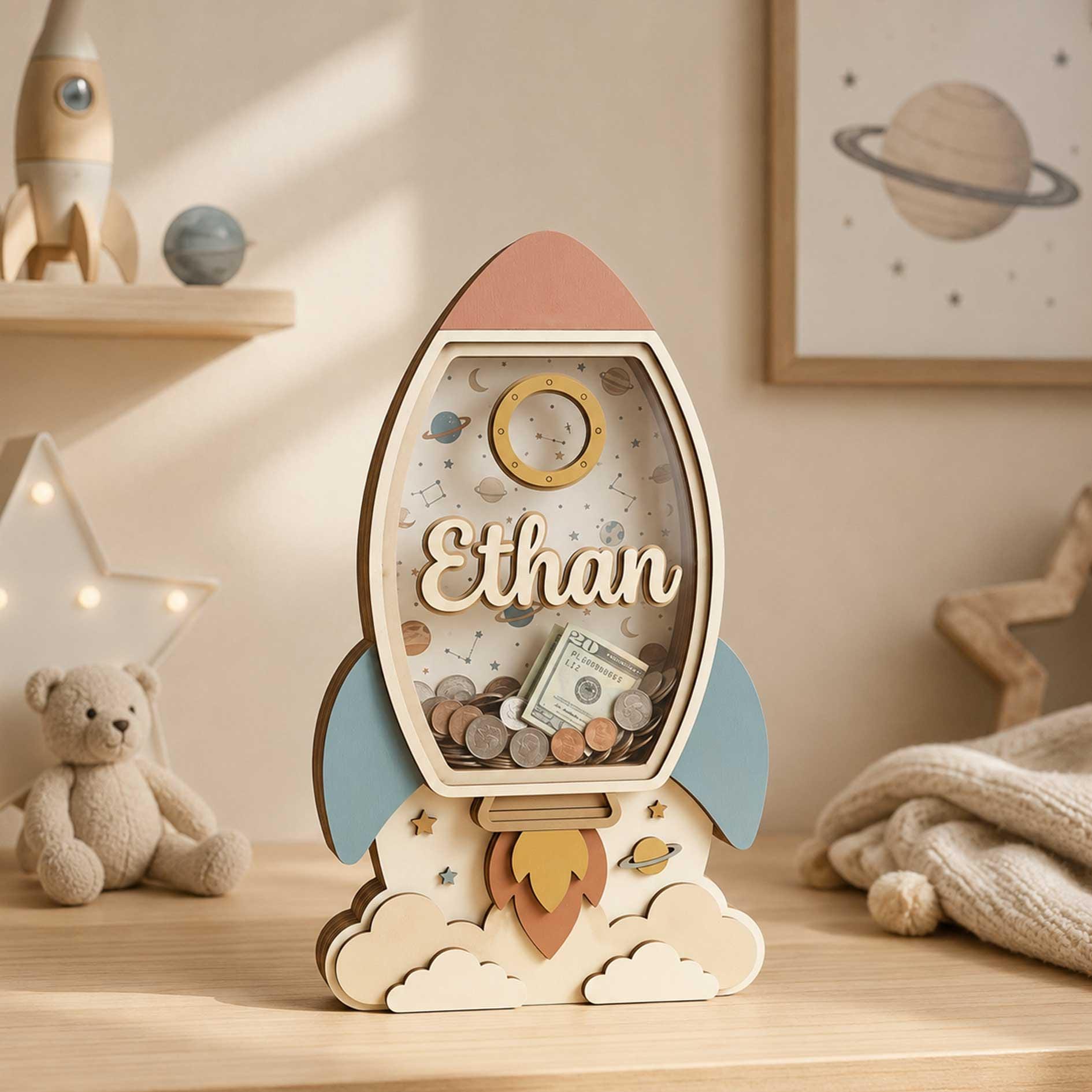 Rocket piggy bank - Etsy 日本