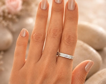Ringgeschenk zum 20./30./40./50./60. Geburtstag für Sie, Stapelbarer Ring aus Silber, Schmuckgeschenk zum Geburtstag, Jubiläumsgeschenk
