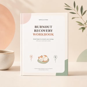 Cahier d'exercices pour se remettre d'un burn-out (adultes), journal de soins personnels à imprimer, outil de gestion du stress et des limites, téléchargement numérique PDF