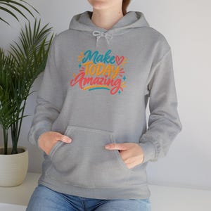 Gör idag en fantastisk hoodie | Inspirerande manus, färgglad typografi