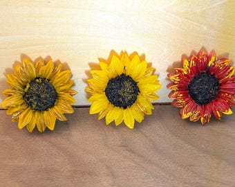 Tiradores de cajón con forma de girasol