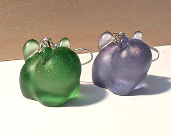 Pendientes de gatito con forma de gota de goma