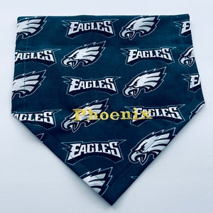 Green Philadelphia Eagles Dog Bandana Personalized, dog scarf, football, slides through the collar, puppy gift, dog lovers' gift, dog mom