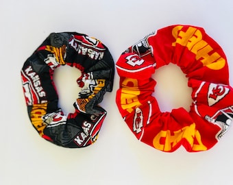 Red Kansas City Chiefs Scrunchie: Cotton Hair Tie, Football Accessory   1