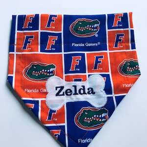 Florida Gators Dog Bandana: Monogrammed Dog Scarf, Fan Apparel