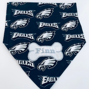 Green Philadelphia Eagles dog bandana Personalized, slides through the collar, dog clothes & accessories, dog lovers gift