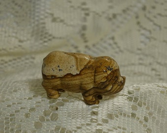 Picture Jasper Carving of a Pig