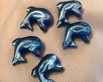 School of Fiber Optic Glass Dolphins