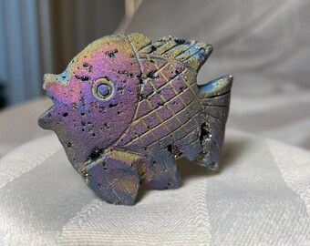 Peacock Ore Carving Of A Fish