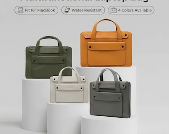 Leren laptoptas, handgemaakte kantoororganizer, professionele werktas