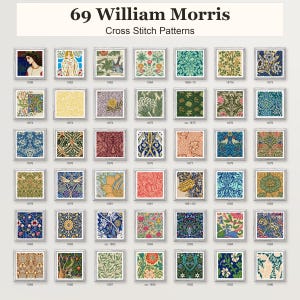 William Morris Cross Stitch Patterns, 69 Arts & Crafts Designs (1858-1896) (PDF)