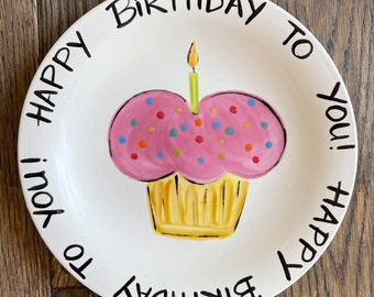 Birthday Plate - 7 3/4” (Pink)