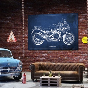 2023 BMW R1250RS Blueprint,Art Print ,Bike Art print,gift for him,gift for her,garage decor,office decor,Classic Motorcycle,Man cave decor