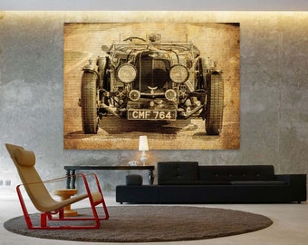Aston Martin Ulster 1935 Car Print, Vintage Line Art Poster