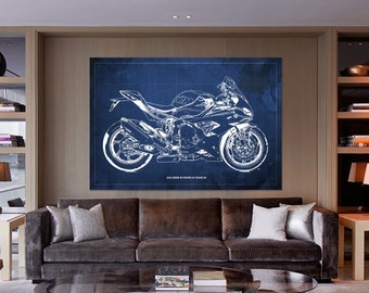 2023 BMW M1000RR 50 Years M Blueprint,Art Print ,Bike Art print,gift for him,gift for her,garage decor,office decor,Classic Motorcycle Bike