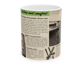 Vintage 1957 Ford F-100 Ceramic Mug, Retro Car Design