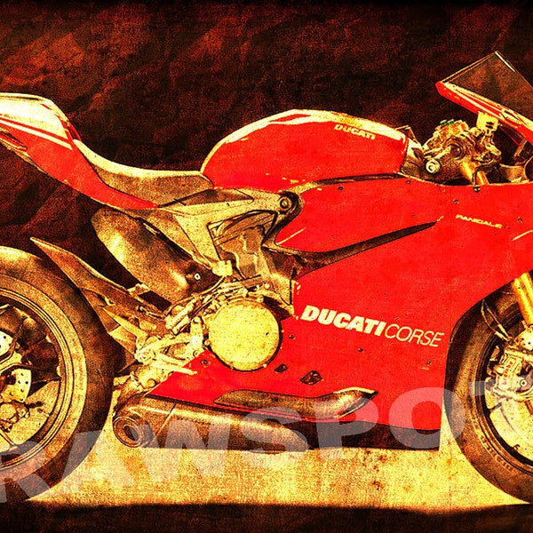 Ducati GOLDEN PRINT,Art Print 14x7.80 to 60x33.75 in