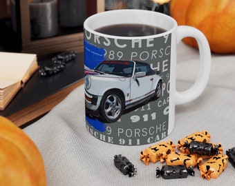 Ceramic Mug 1989 Porsche 911 Carrera,11oz,Ford Mug,Porsche Mug,Red Mug,Coffee Mug,Porsche Gift Ideas,Porsche Artwork