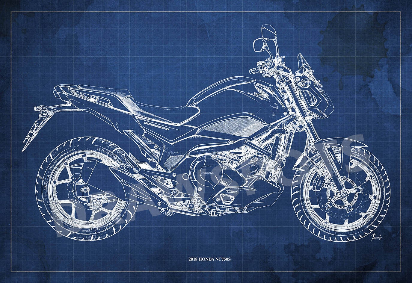 18 Honda Nc750s Plan Art Print Grossere Grossen Etsy