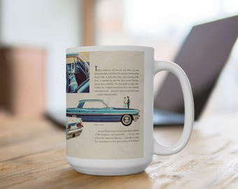 Vintage 1961 Pontiac Bonneville Ceramic Mug, Retro Car Lover Gift