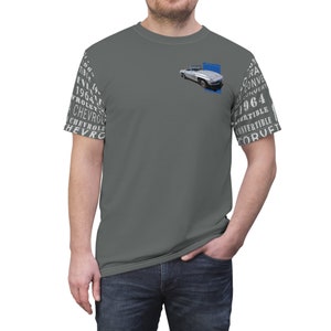 1964 Chevrolet Corvette Sting Ray,Tshirt,Unisex Cut & Sew Tee,Unique Original Handmade by Drawspots,Fast Design for Corvette Fans.Fan Shirt