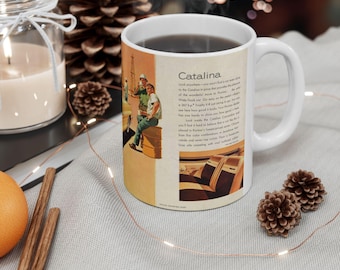 Vintage Pontiac Catalina Convertible Ceramic Mug, Retro Car Design