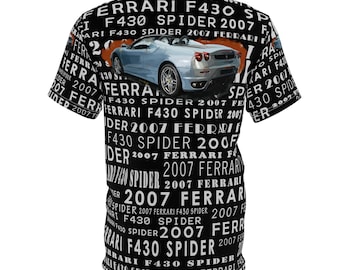 2007 Ferrari F430 Spider F1,Unisex Cut & Sew Tee,Unique Original Hand drawn by Drawspots,Unique Design for Ferrari Fans.Fan Shirt