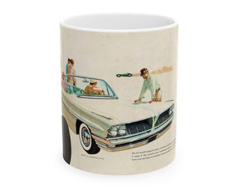Vintage Pontiac Bonneville Convertible Mug, Retro Car Coffee Cup