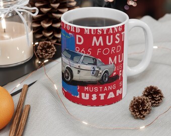 Ceramic Mug 1965 Ford Mustang Shelby GT 350 R,11oz,Ford Mug,Mustang Mug,Red Mug,Coffee Mug